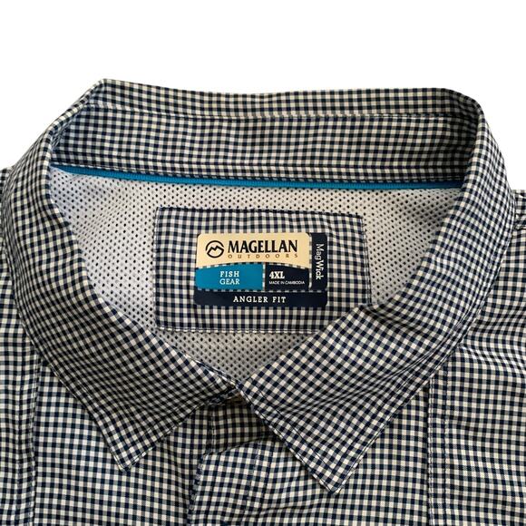 Magellan Men's Size 4XL Fish Gear Angler Fit Button Down Short Sleeve Shirt - Picture 11 of 16